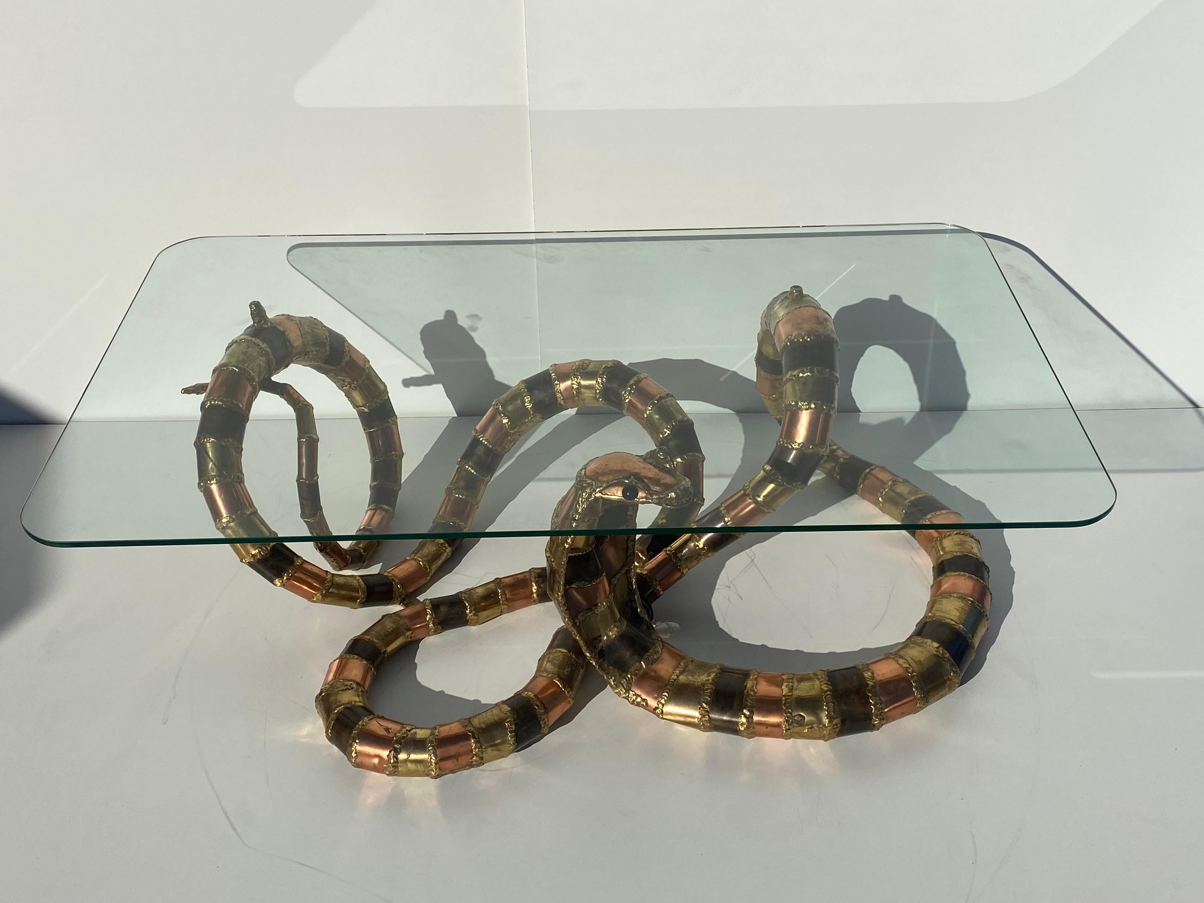 Brass Snake Coffee Table by Henry Fernandez 5