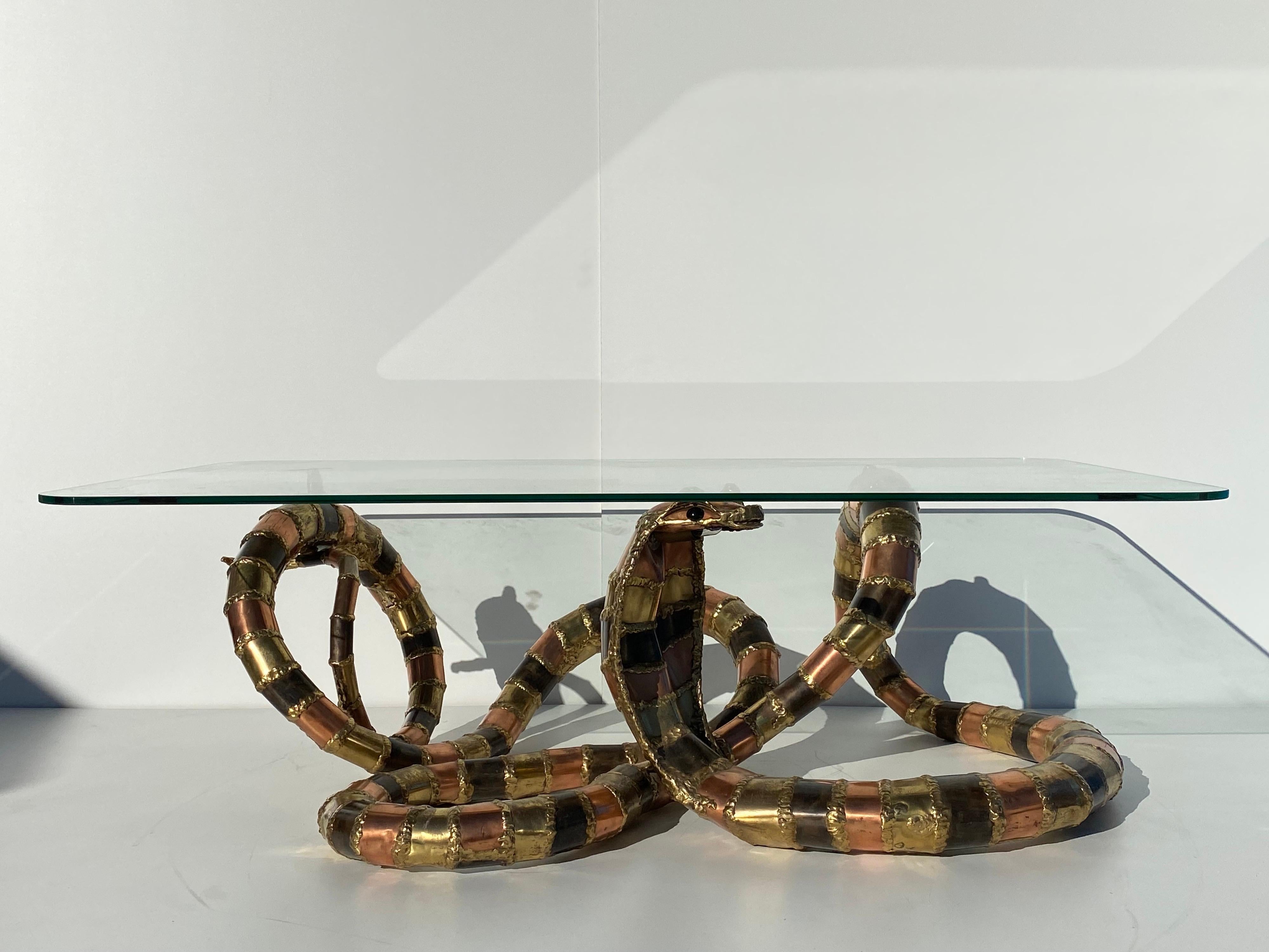 Brass Snake Coffee Table by Henry Fernandez 7