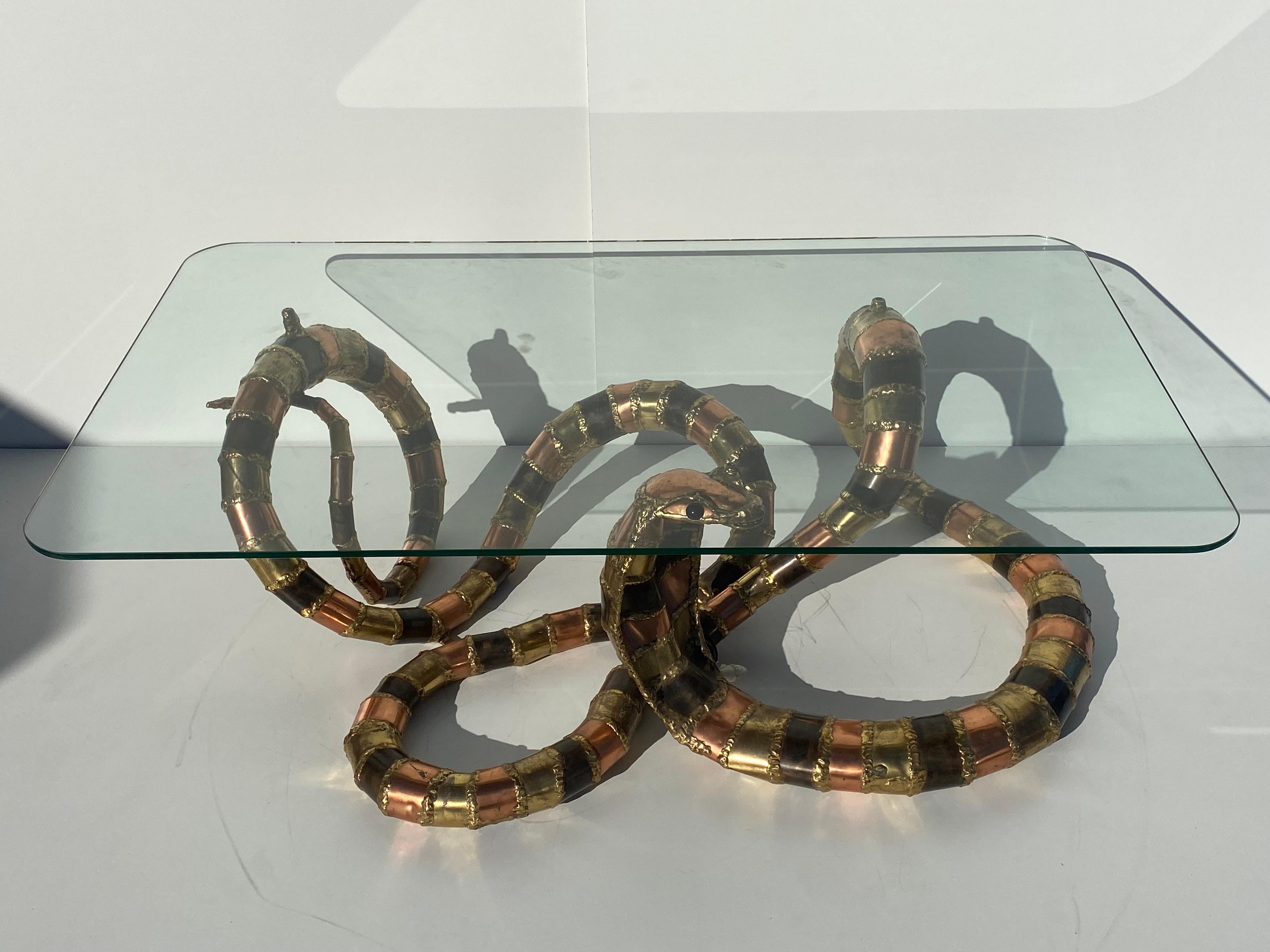 Brass Snake Coffee Table by Henry Fernandez 8