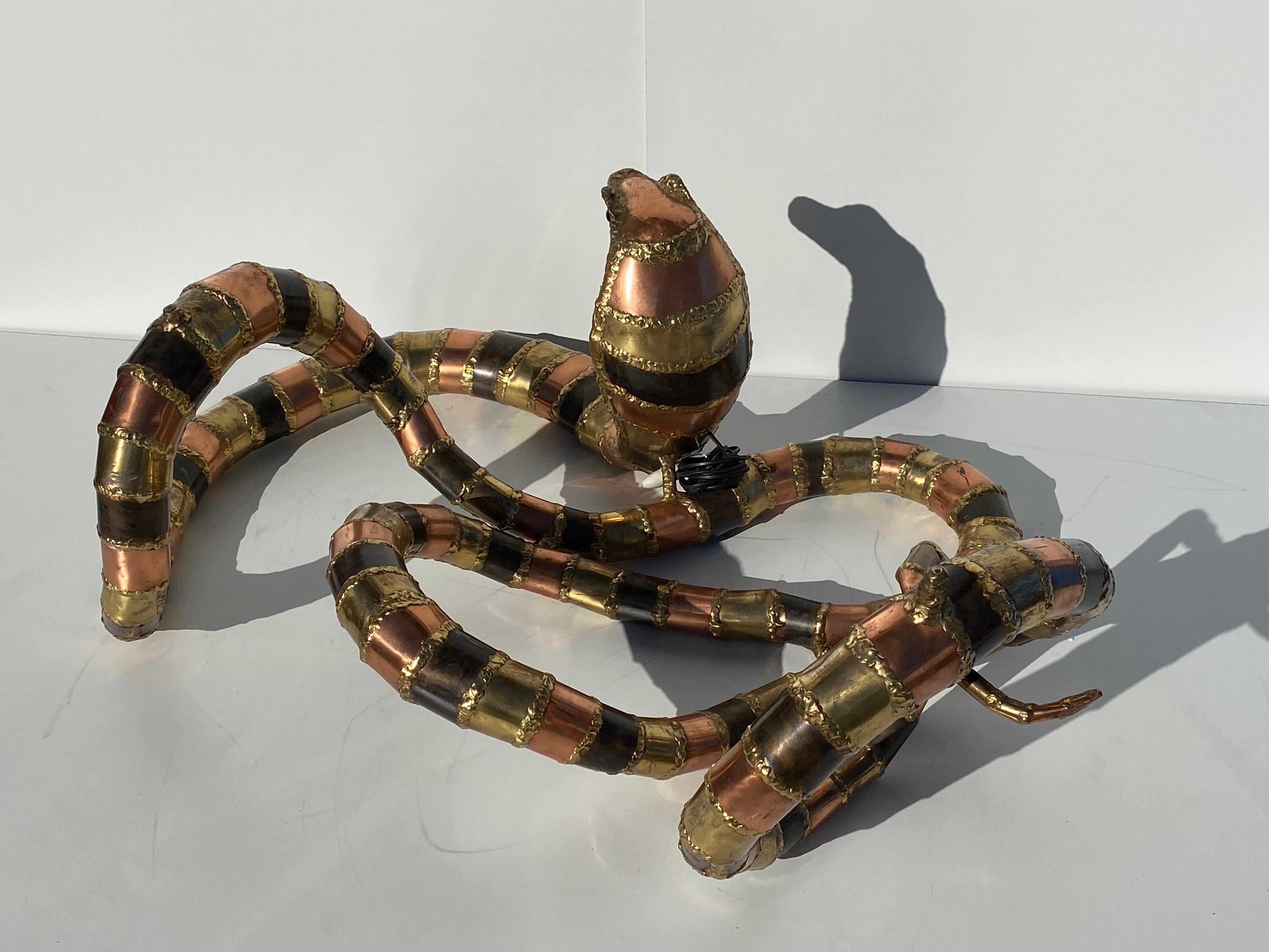Late 20th Century Brass Snake Coffee Table by Henry Fernandez