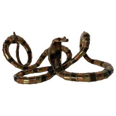 Brass Snake Coffee Table by Henry Fernandez