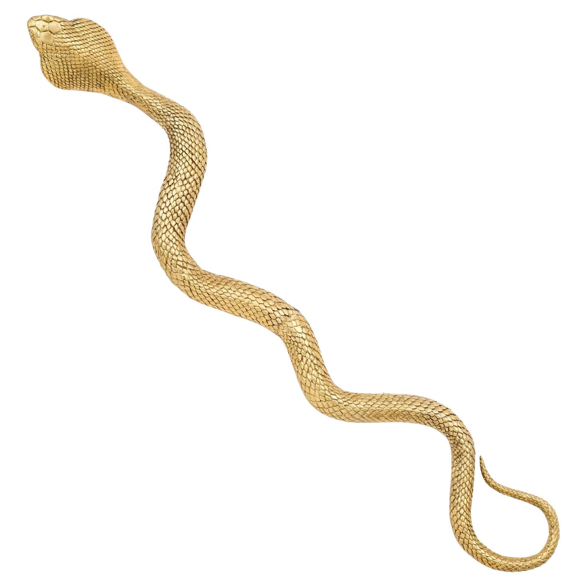 Jafar brass snake ornament For Sale
