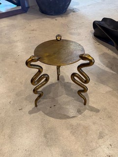 Brass Snake Leg Accent Table