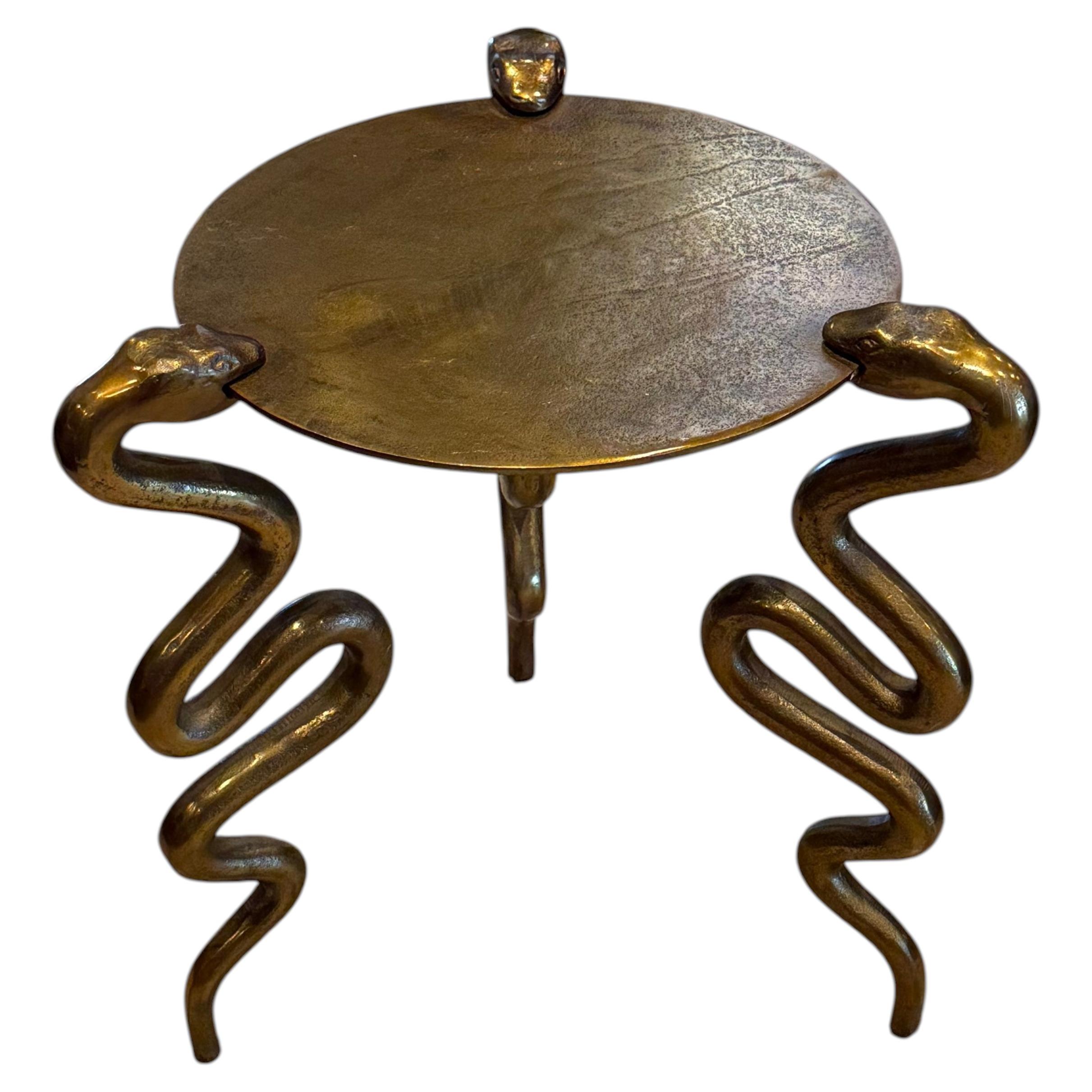 Brass Snake Leg Accent Table