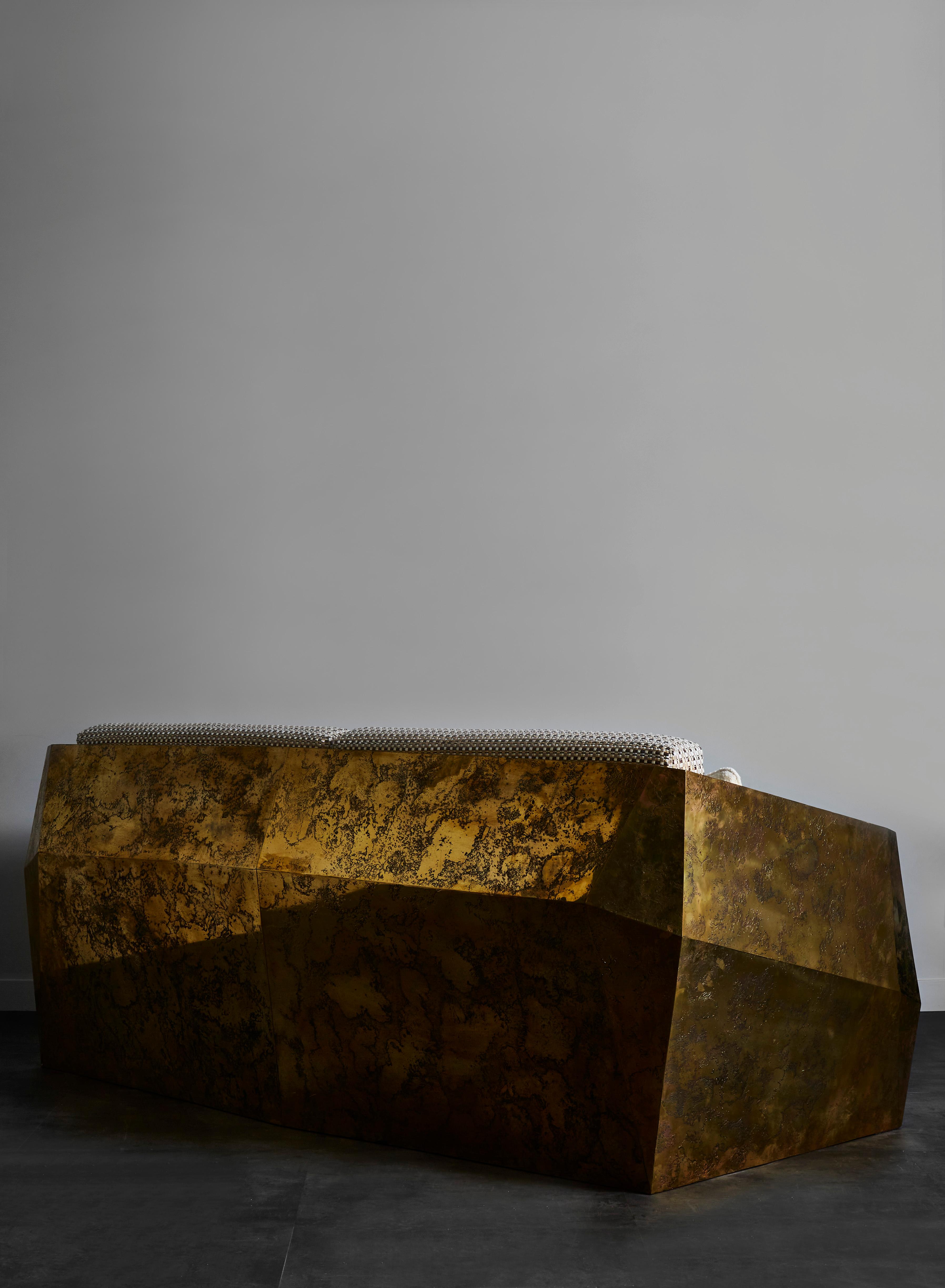 Modern Brass Sofa by Studio Glustin at cost price.