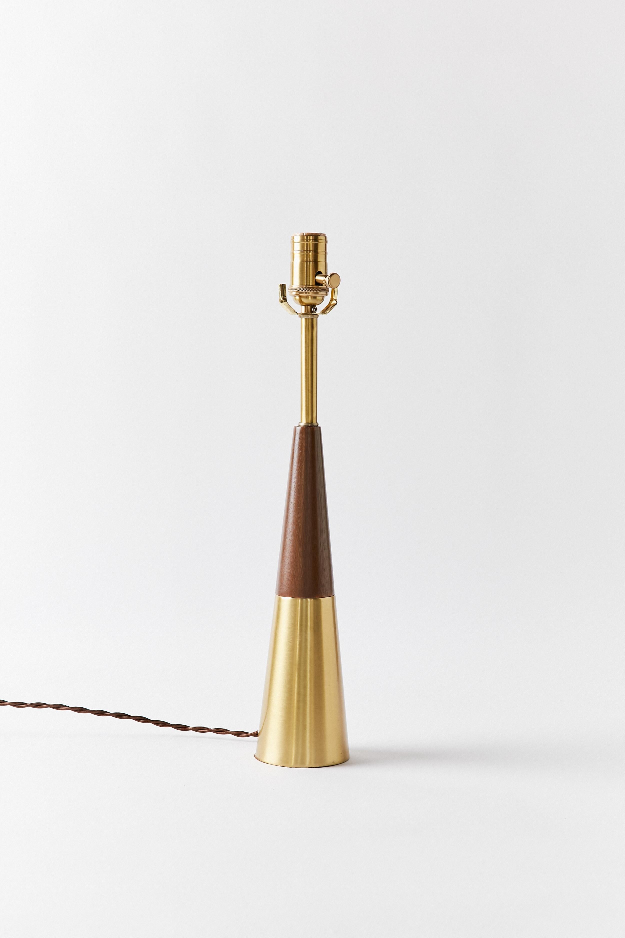 Mid-Century Modern Brass & Solid Walnut Lamp by Tony Paul for Westwood Swedish For Sale