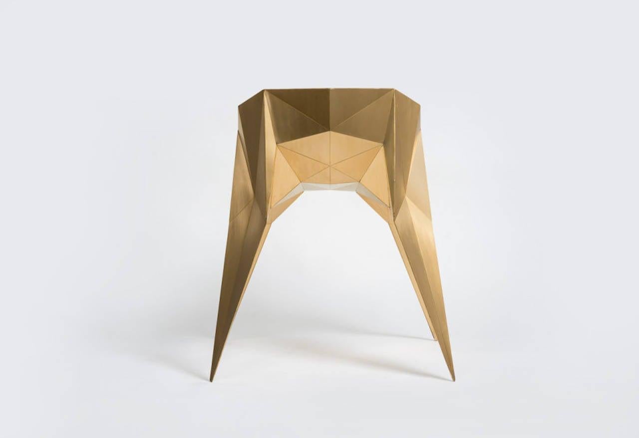 Chinese Brass Spider Chair Unique Dining Chair by Zhoujie Zhang For Sale