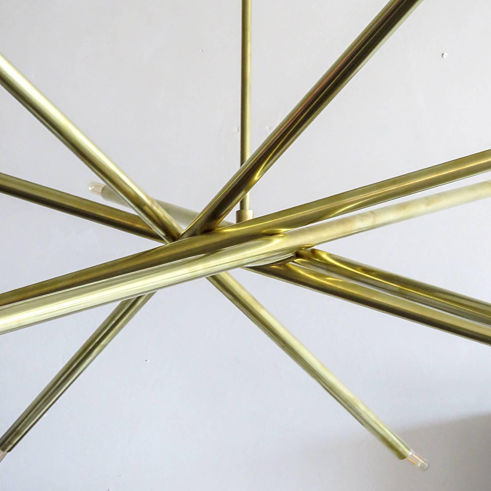 American Brass Spiral Chandelier 'XL-6' by Gallery L7