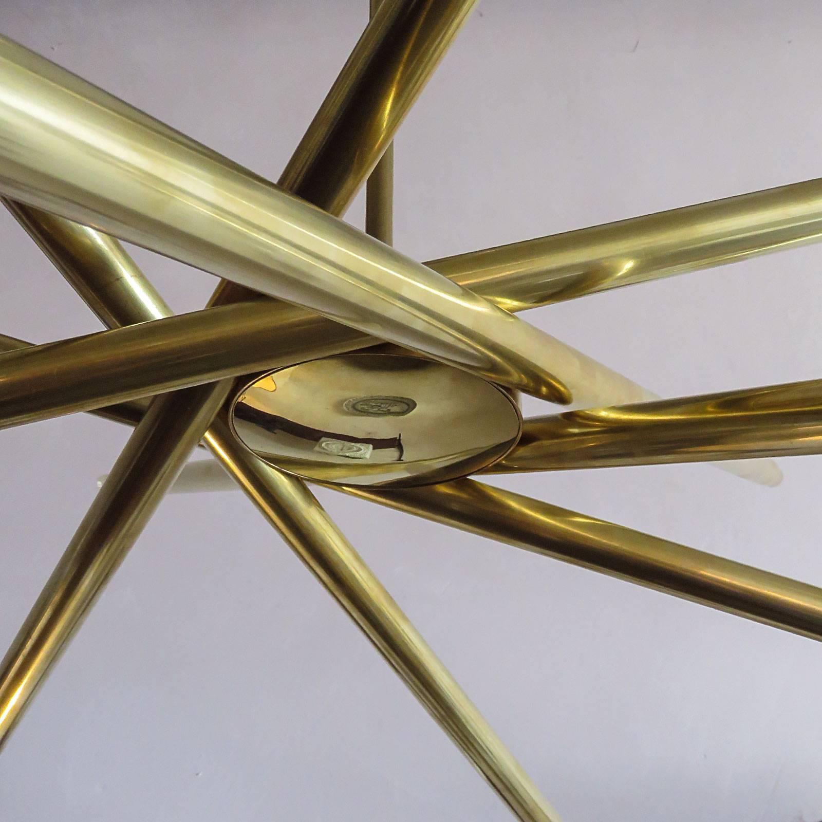 Brass Spiral Chandelier 'XL-6' by Gallery L7 In New Condition In Los Angeles, CA