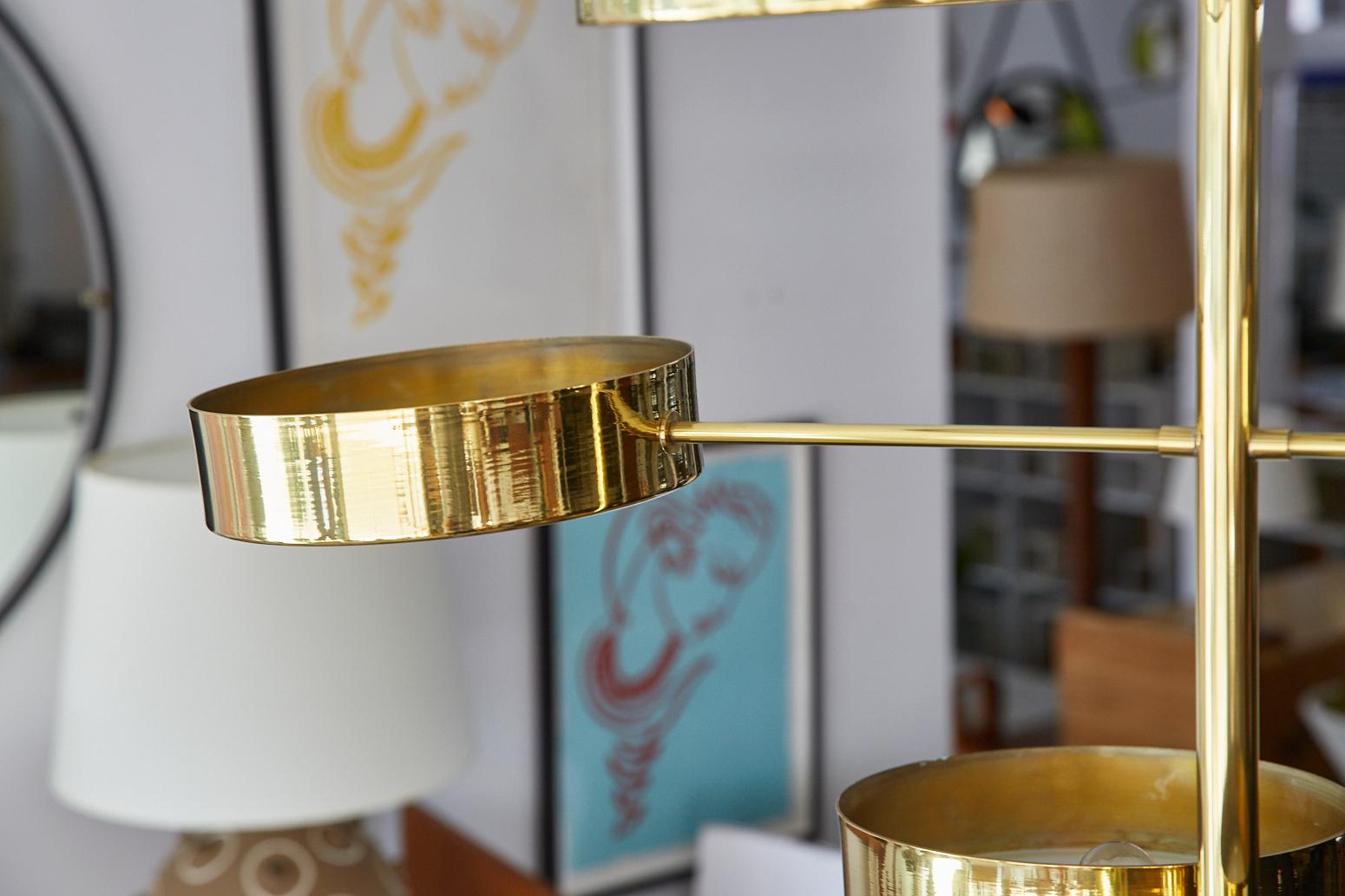 Contemporary Brass Spiral Disc Light in the Style of Stilnovo