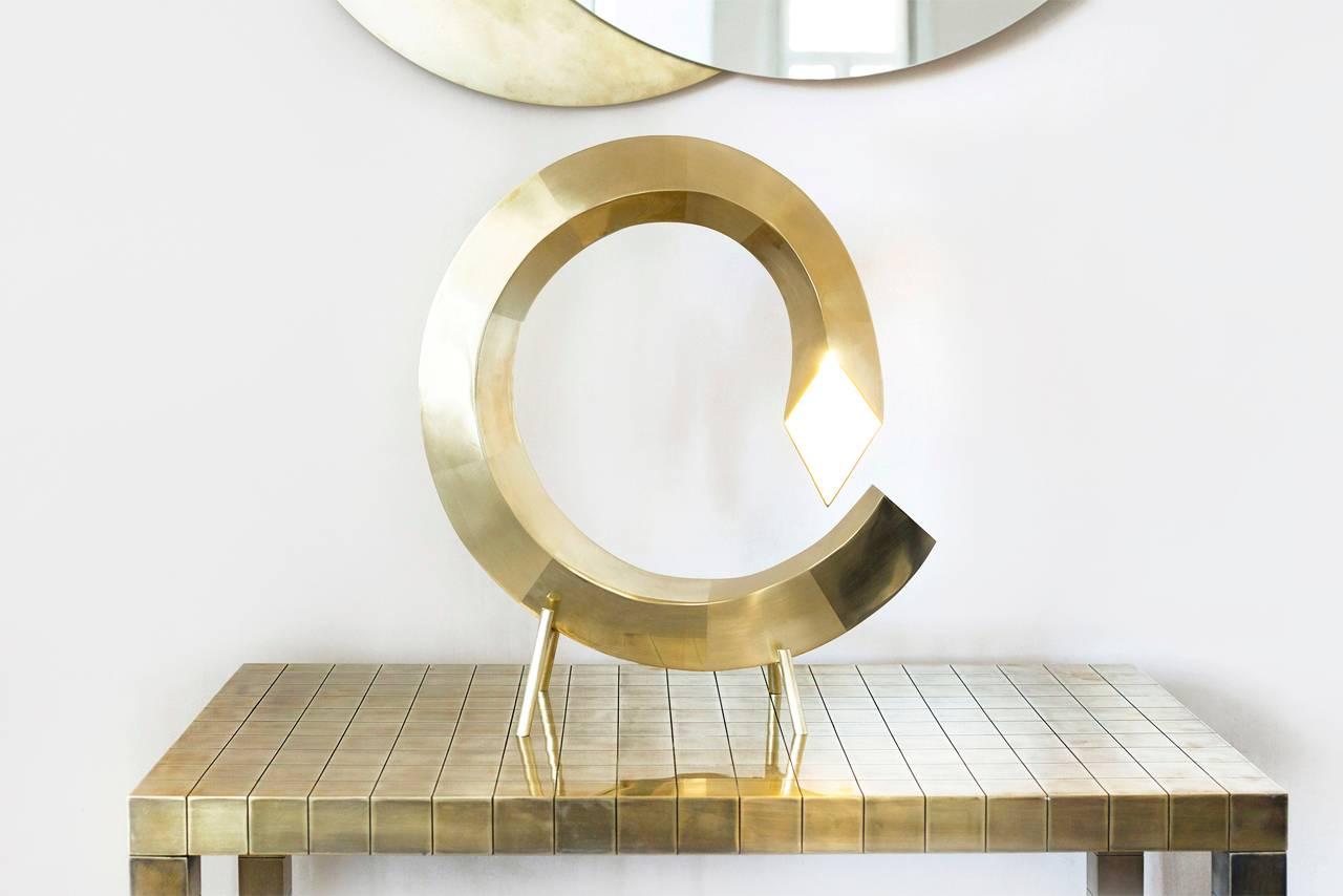 Spiral table lamp, Rooms

Dimensions: 45 x 45 x 12.5 cm
Material: Brass, Led


Spiral lamp
This lighting object is inspired by the symbolism of its shape – the spiral. Spiral represents the path leading from outer consciousness (materialism,