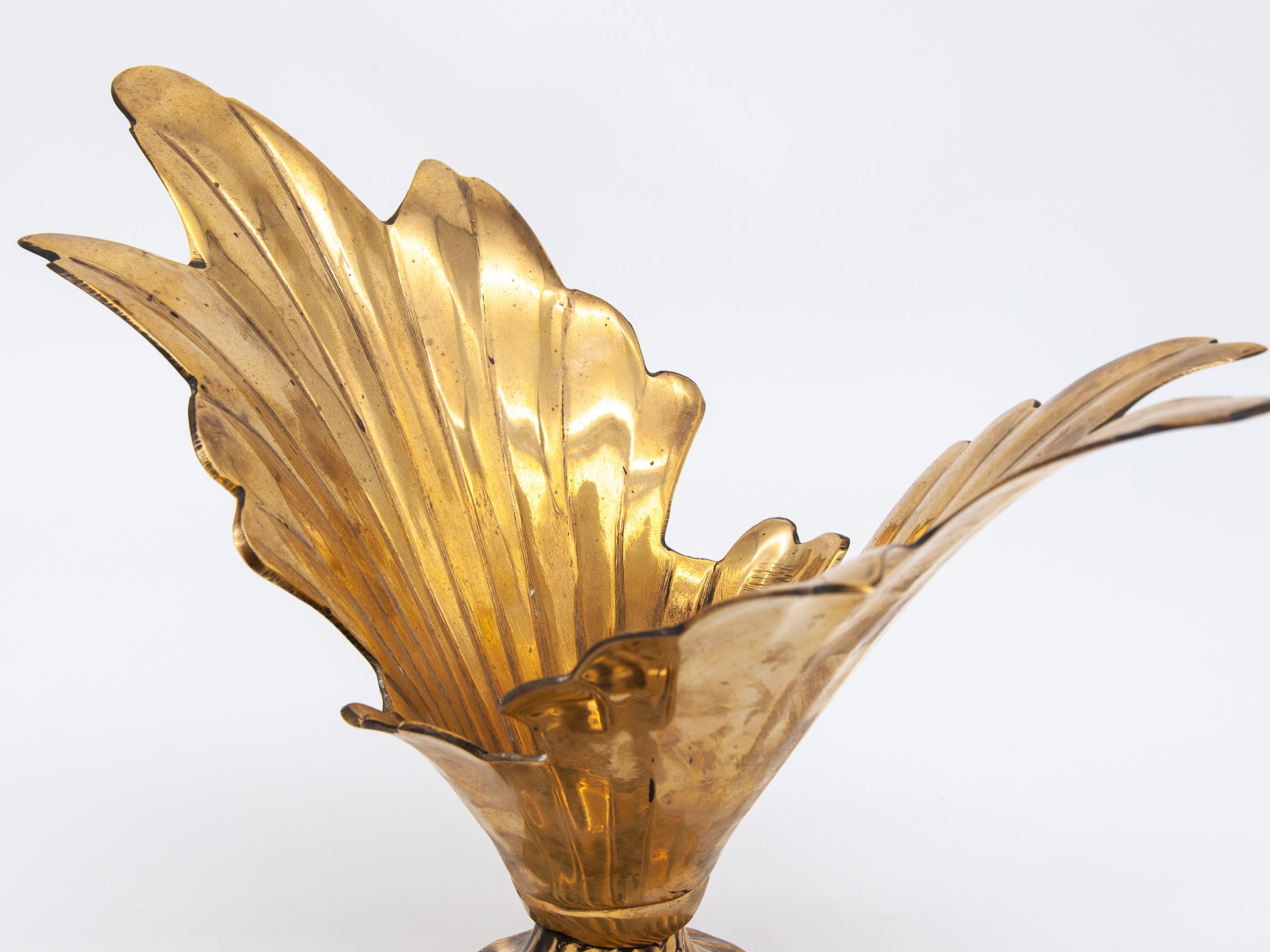 Hollywood Regency Brass Splash Vase