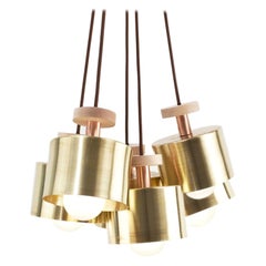 Lampe à suspension en laiton filé 5 pièces, design Ladies & Gentlemen Studio