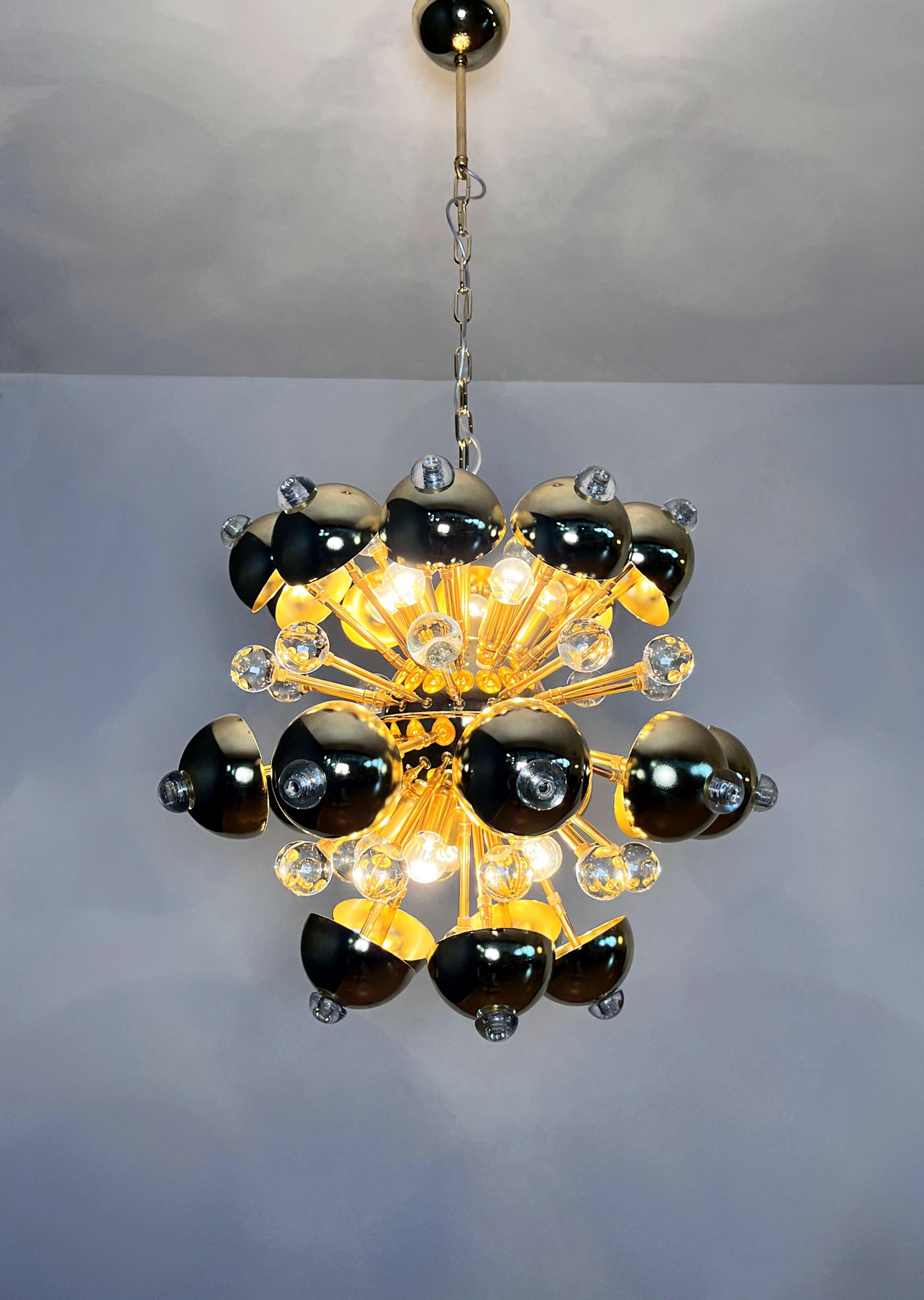 Latón sputink y cristales transparentes de Murano Vidrio artístico en venta