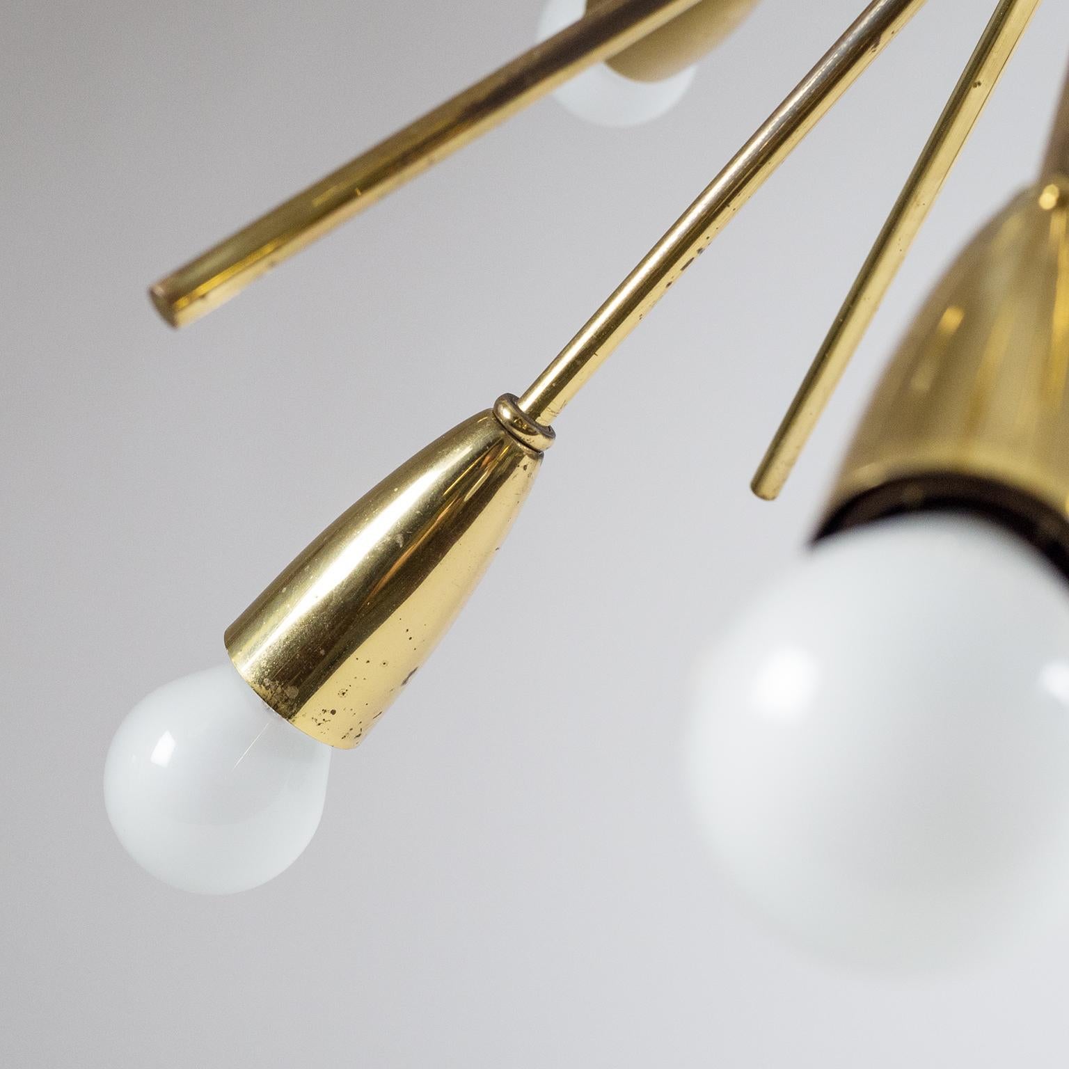 Brass Sputnik Chandelier, 1950s 4