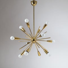 Brass Sputnik Chandelier, 1950s