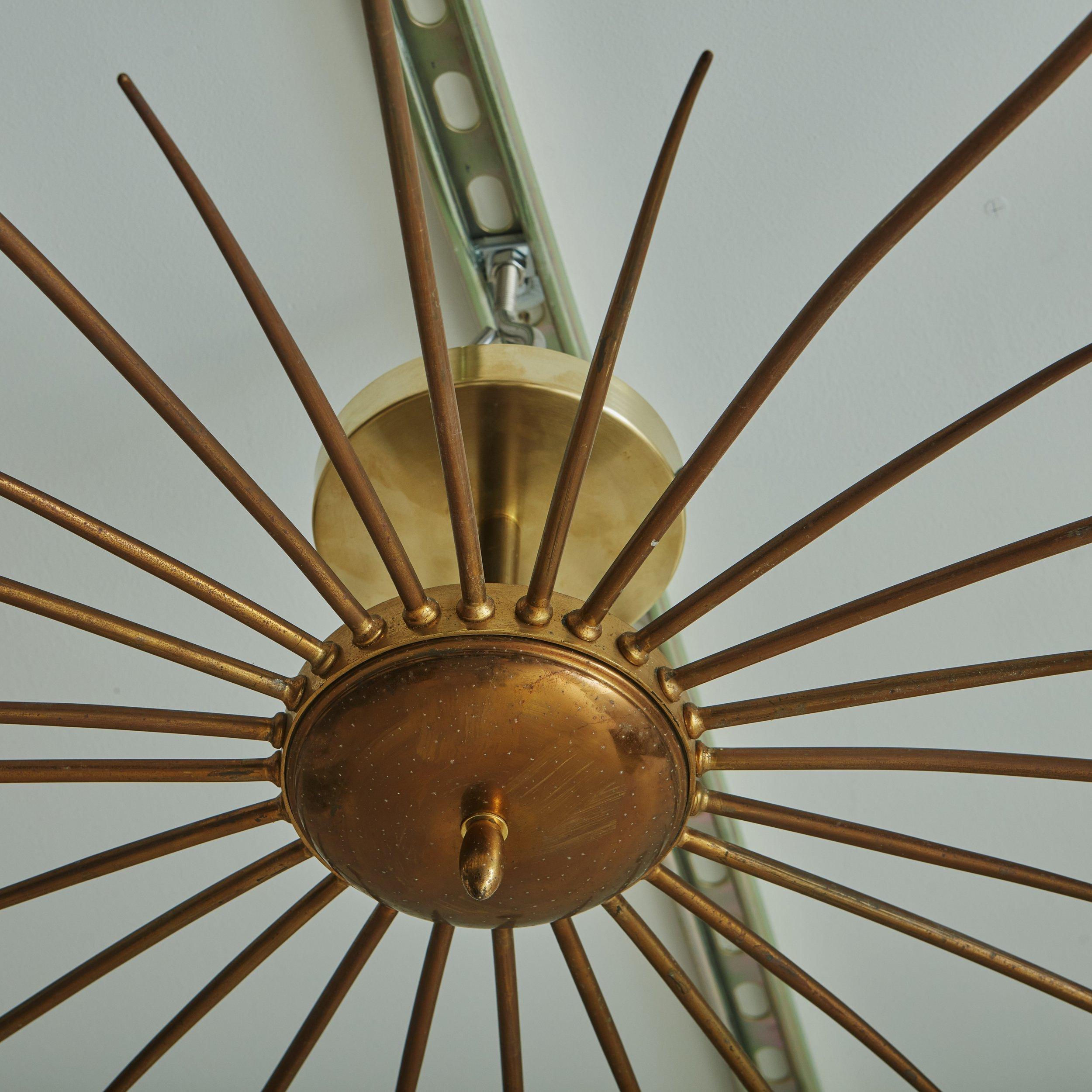 Brass Sputnik Chandelier in the Style of Stilnovo, Italy 1960s 2
