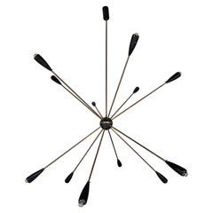 Sputnik-Feuerwerkskronleuchter aus Messing, Italien, 1950er Jahre