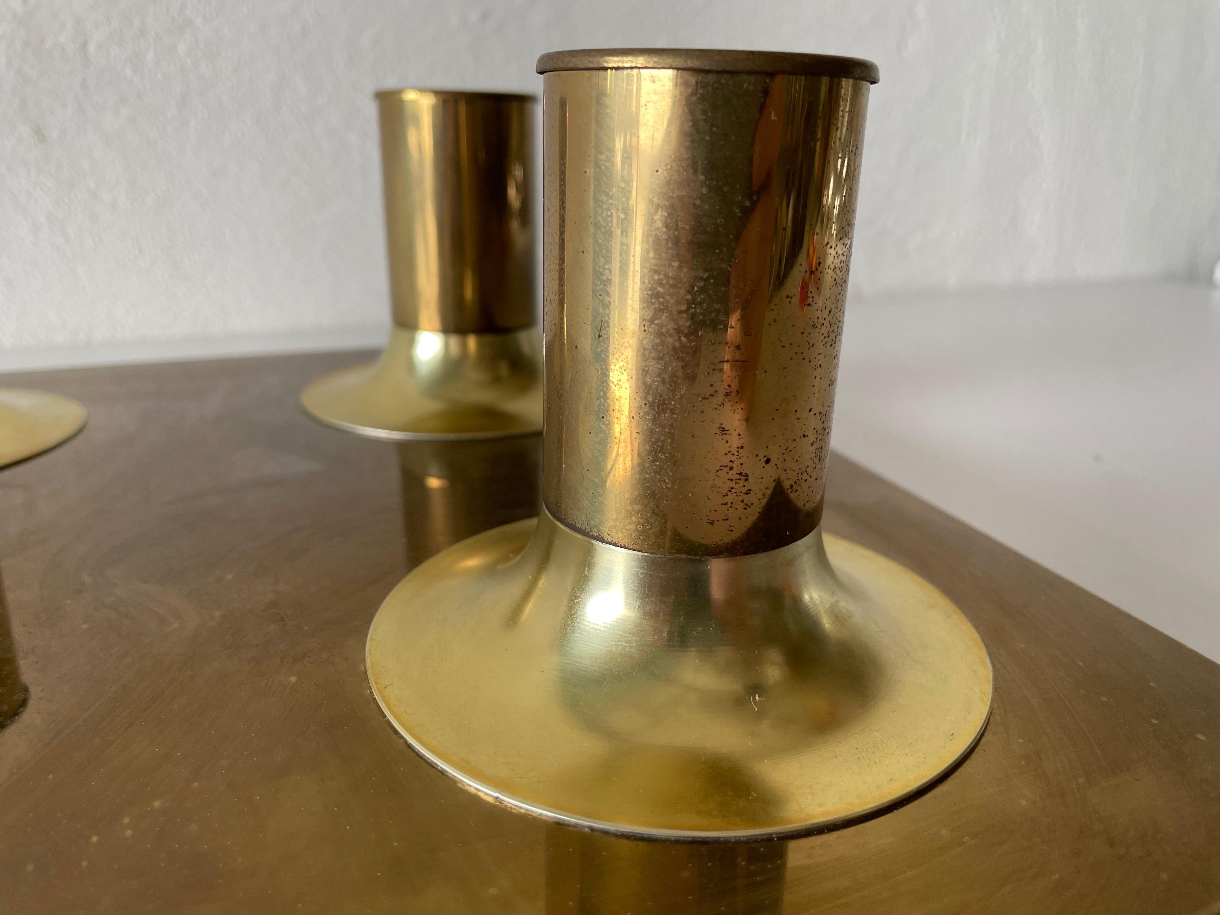 Brass Square Design 4 Head Ceiling Lamp by Cosack, 1970s, Germany For Sale 3