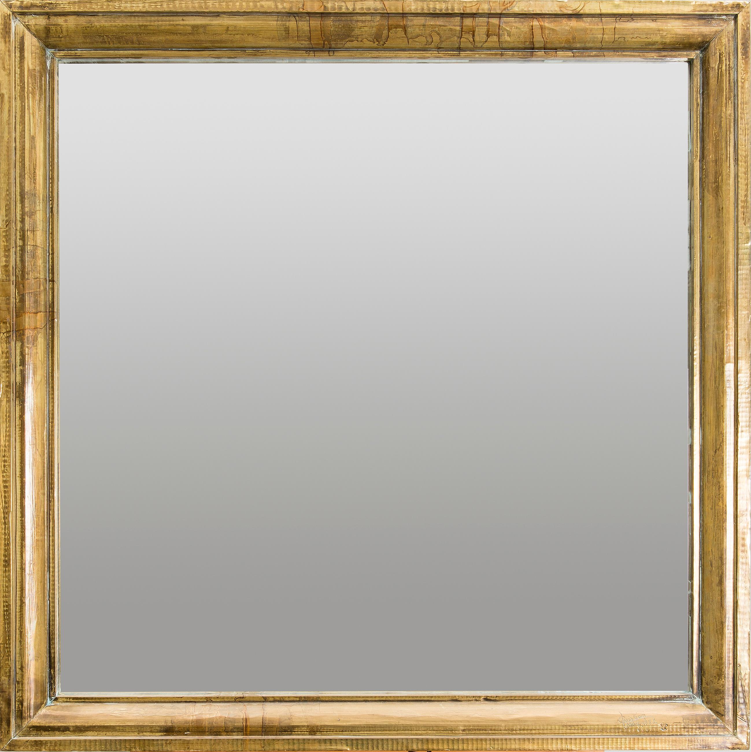French Brass Square Mirror