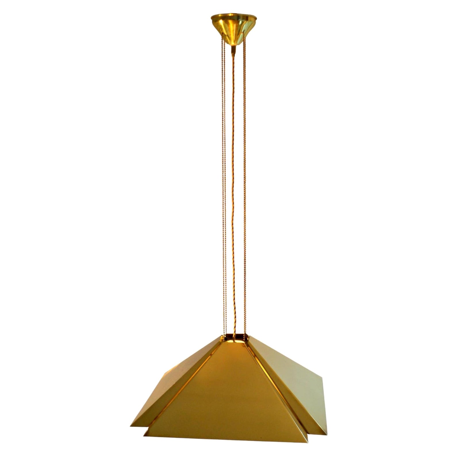 Brass Square Pendant Dijkstra 1970's For Sale