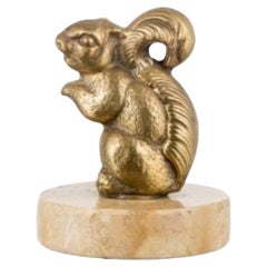 Aurora brass squirrel with marble base
