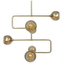 Brass Stacked Triple Circuit Chandelier Pendant Light