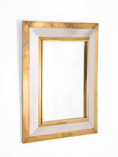 Brass & Stainless Mirror, France, 1970's