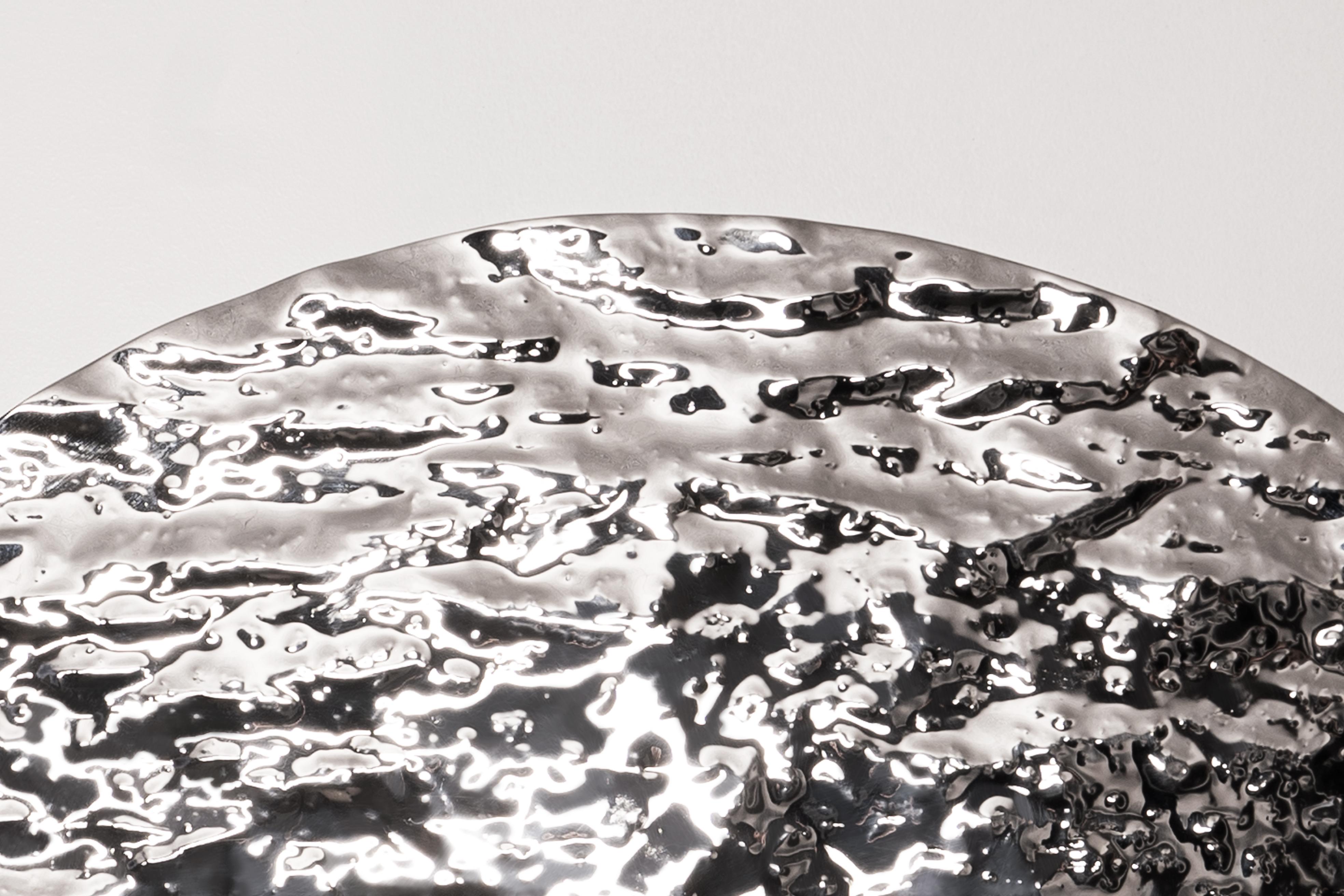 Francese Specchio in ottone, acciaio inossidabile e lana X-Miroir di Studio A in vendita