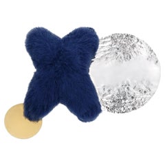 Brass, Stainless Steel, Wool X-Miroir Mirror by Duen Studio