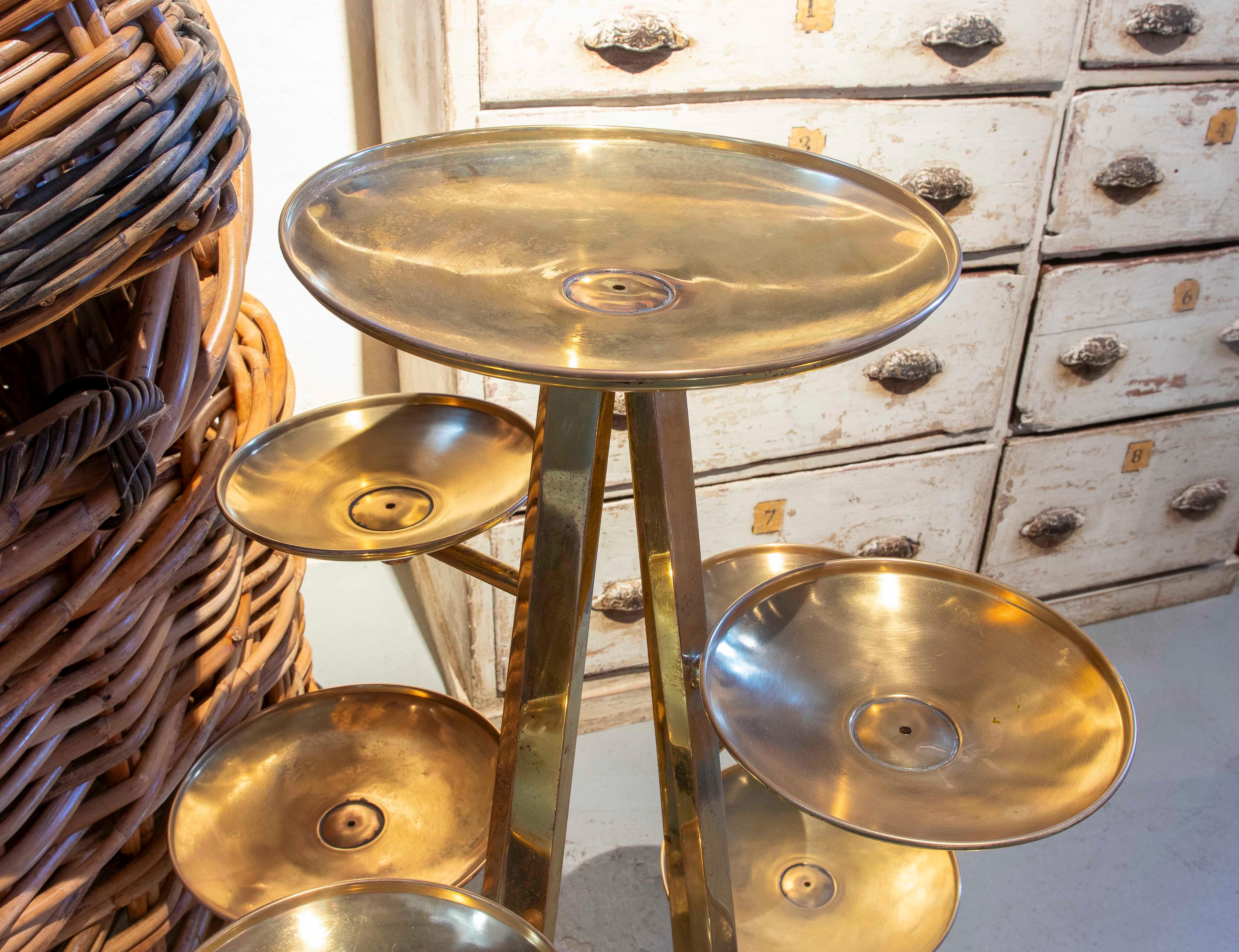 Brass Stand with Various Arms with Plates at Different Heights for Cakes 2