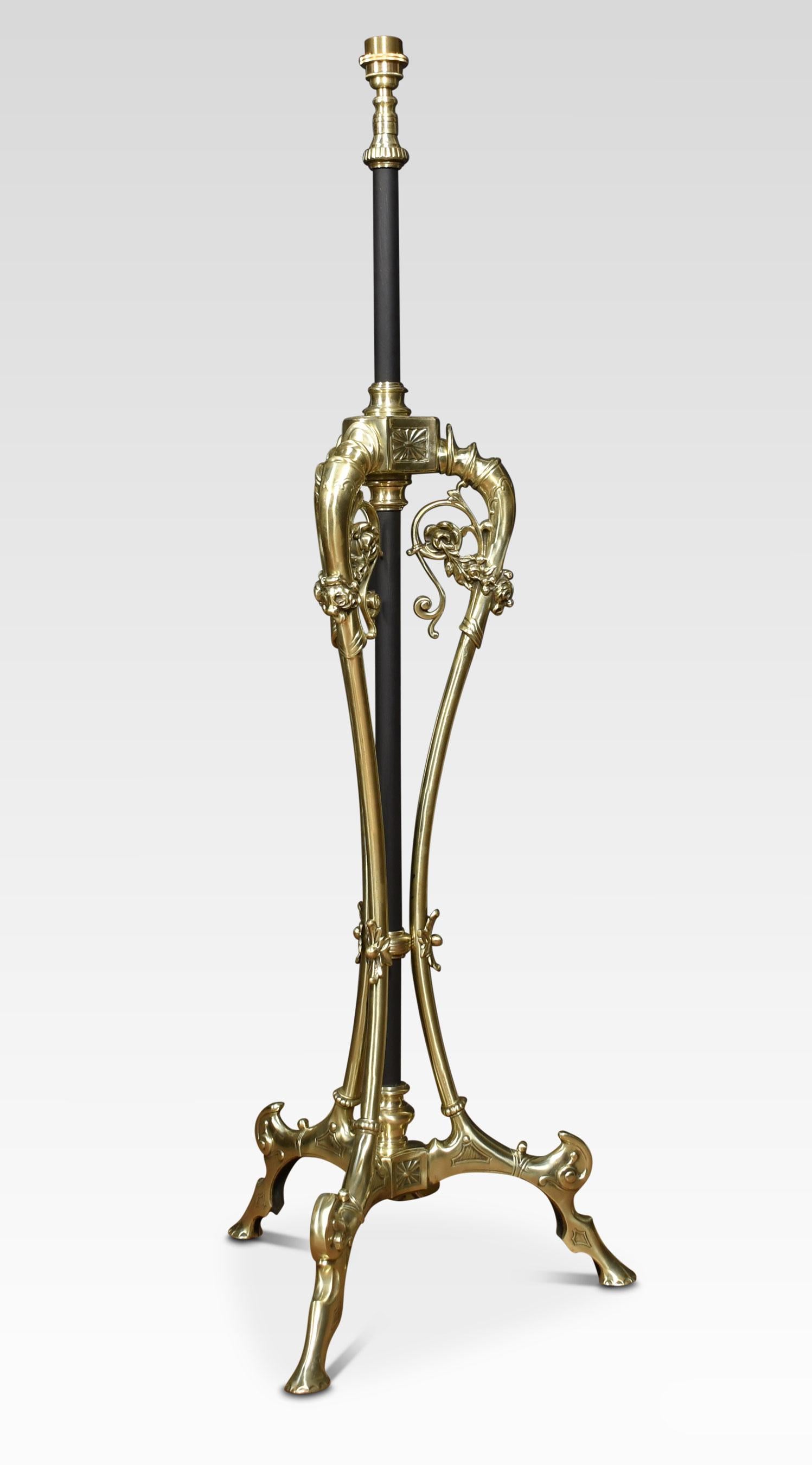 19th Century Brass Standard Lamp