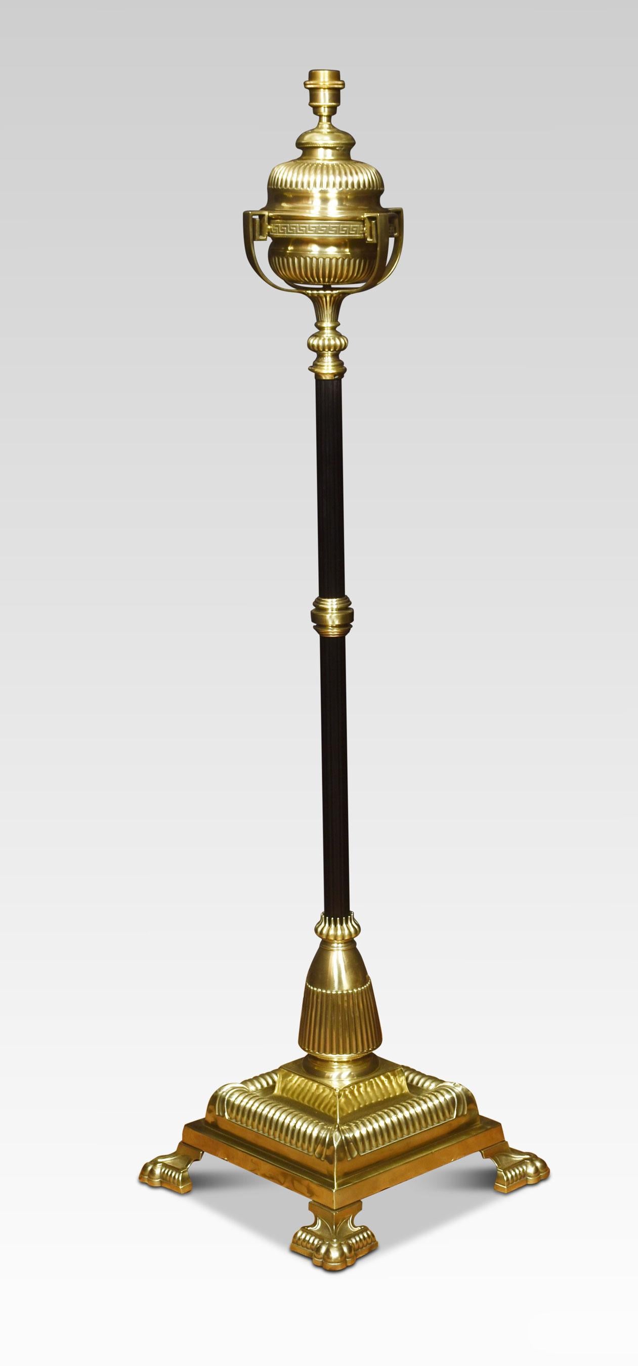 Victorian Brass Extending Standard Oil Lamp For Sale at 1stDibs