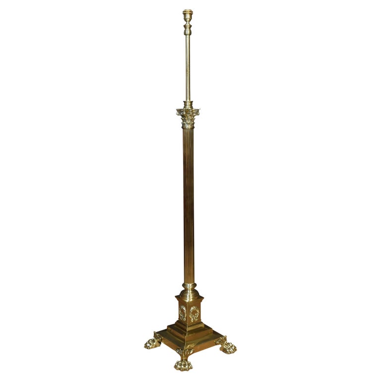 Brass Standard Lamp For Sale at 1stDibs