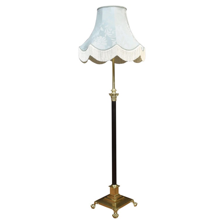 Brass standard lamp For Sale at 1stDibs