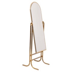 Brass standing Full Length tilting Mirror 1970s France