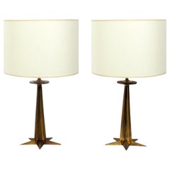 Brass Star Form Lamps Attributed to Tommi Parzinger