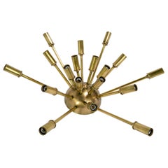 Brass Starburst 18-Light Sputnik Flushmount