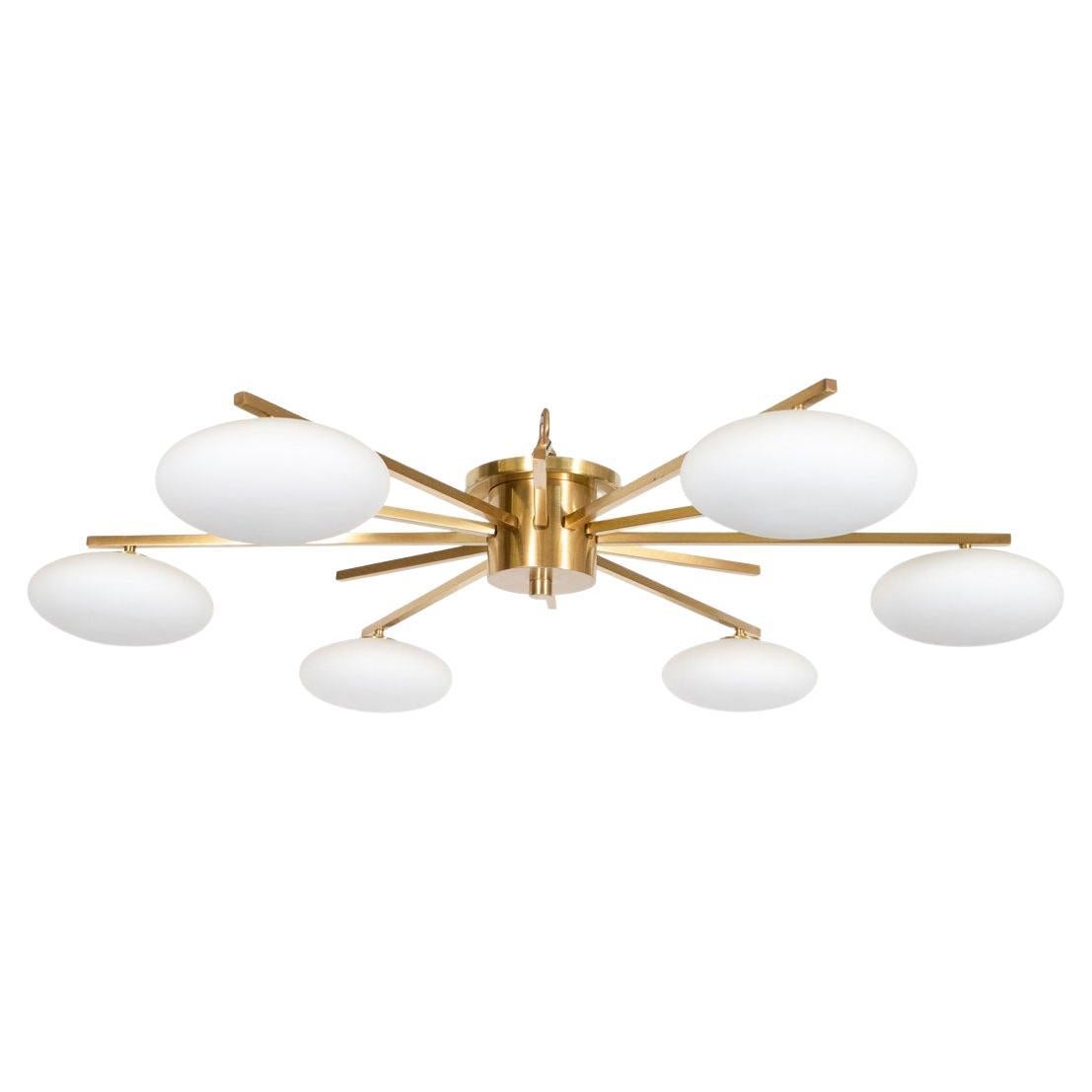 Brass Starburst Style Flush Mount Fixture