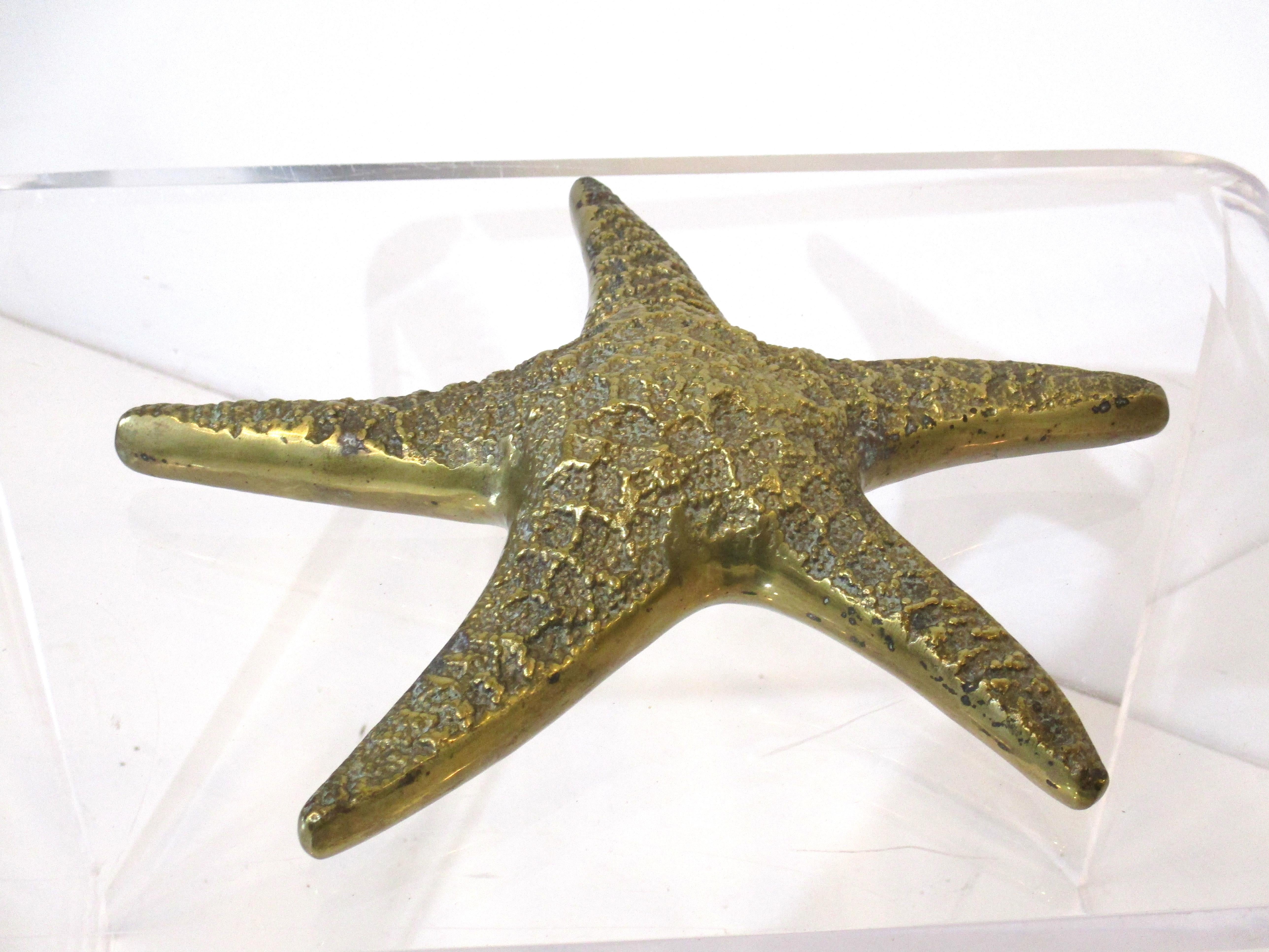 Korean Brass Starfish Sculpture / Paperweight For Sale