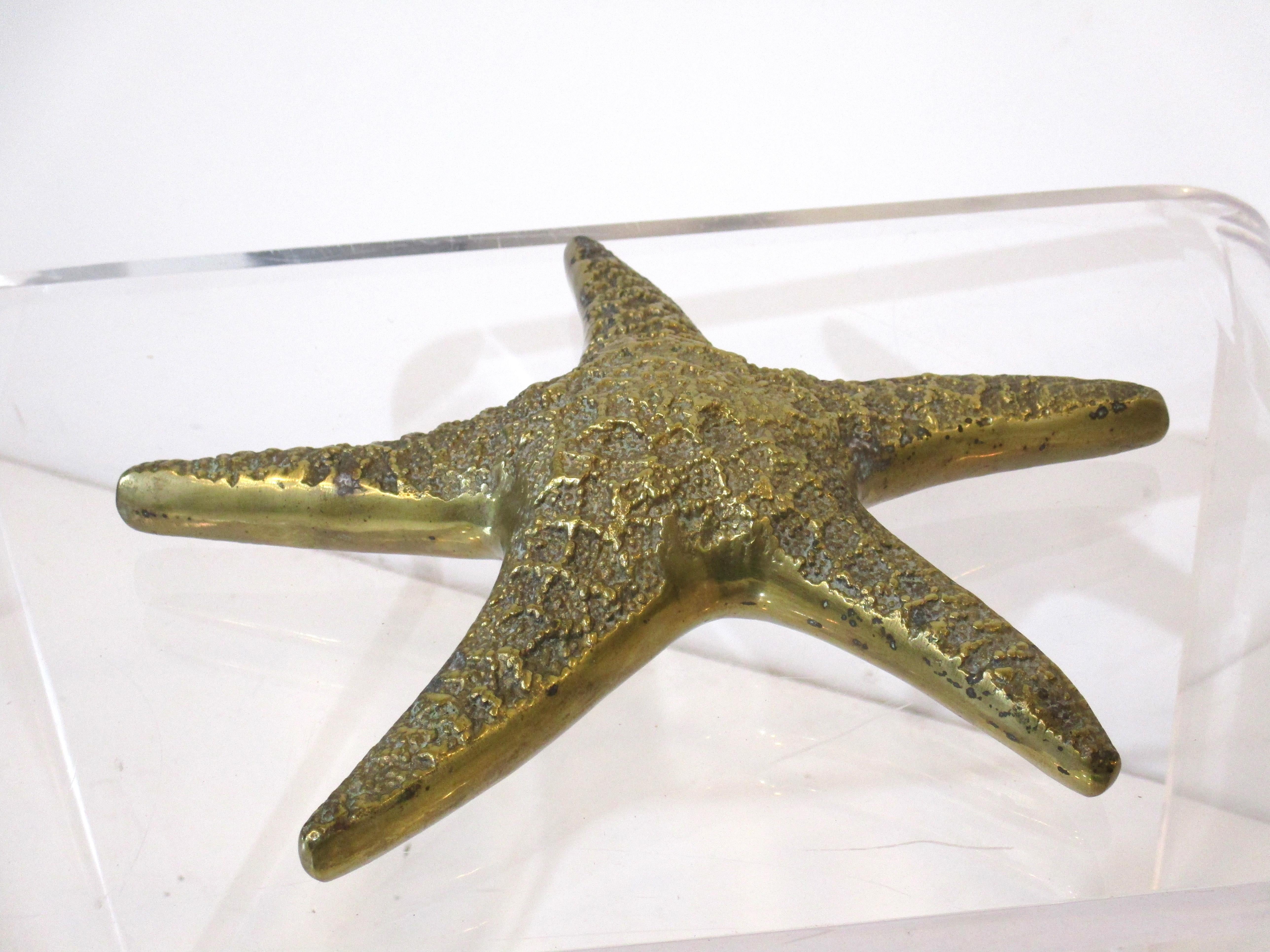 20th Century Brass Starfish Sculpture / Paperweight For Sale
