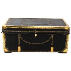 Antique Brass Steam Ship Trunk, circa 1840