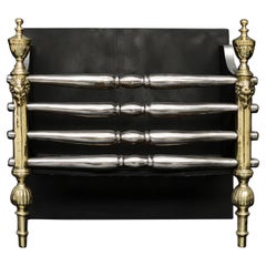 Portafiamma in ottone e acciaio in stile Regency
