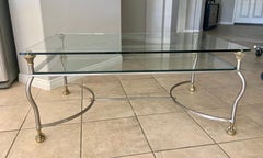Brass Steel Jansen Style Claw Feet Cocktail Coffee Table