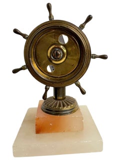 Brass Steering Wheel Cigar Cutter, Vintage Austria, 1930s