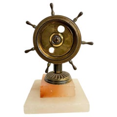 Brass Steering Wheel Cigar Cutter, Vintage Austria, 1930s