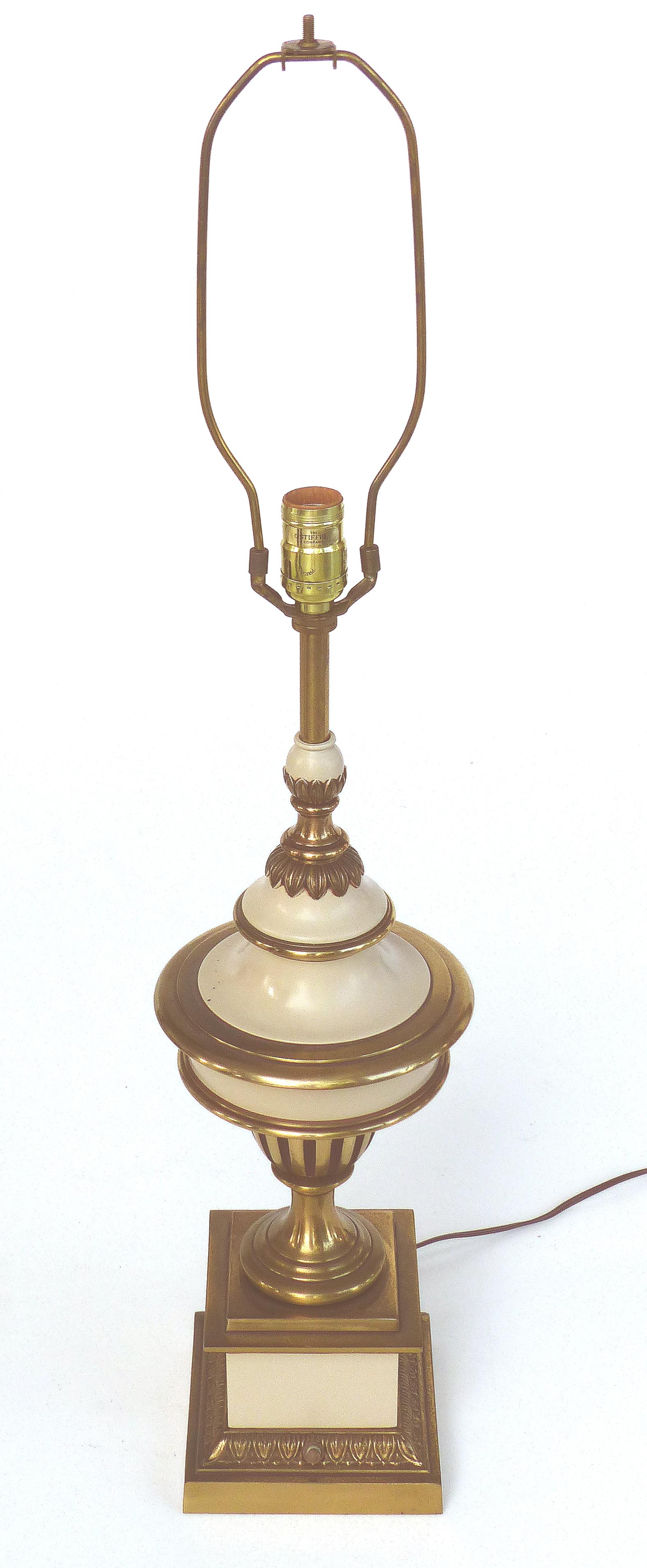 Mid-Century Modern Brass Stiffel Table Lamps, Pair