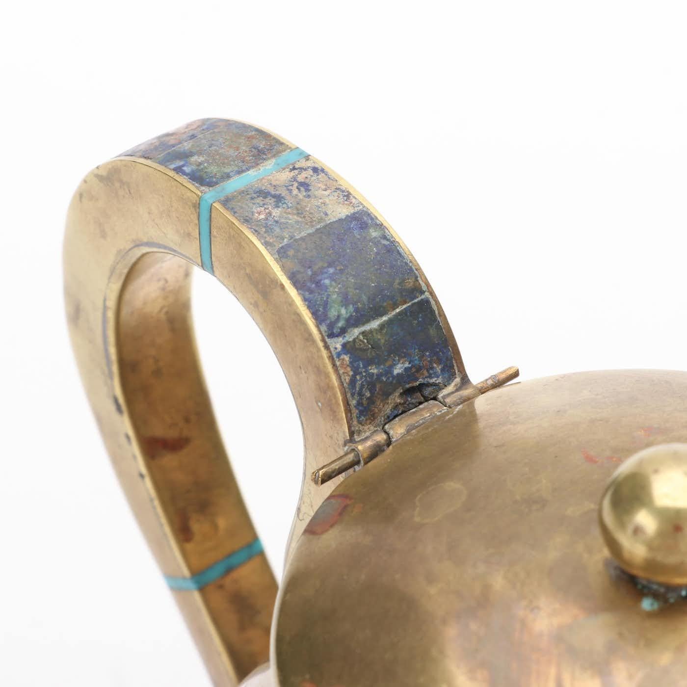 Hand-Crafted Brass & Stone Inlay by Justo 