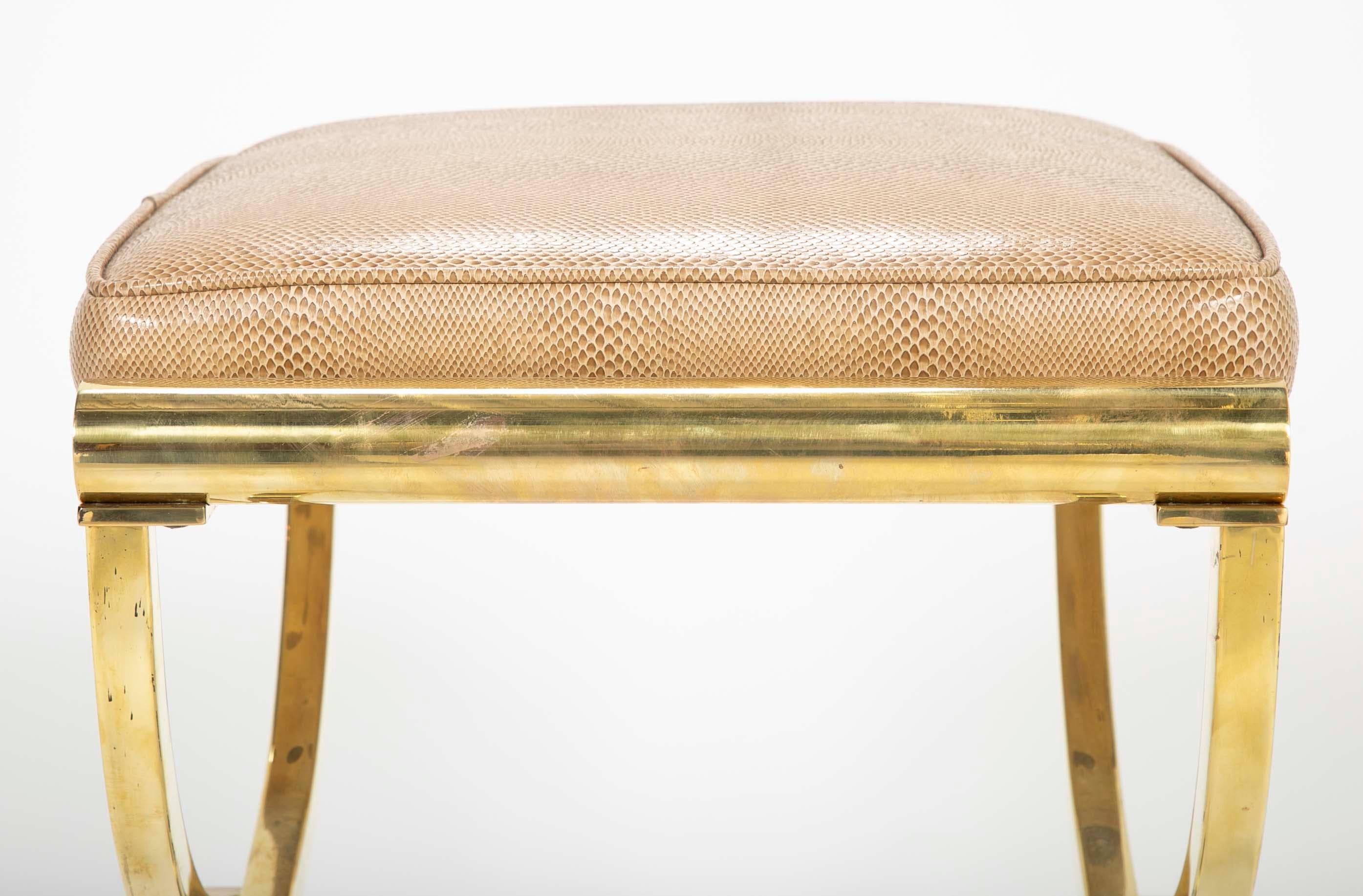 Brass Stool in the Manner of Billy Haines by Jebejian Brothers 6