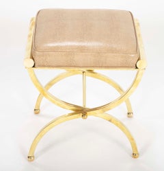 Brass Stool in the Manner of Billy Haines by Jebejian Brothers